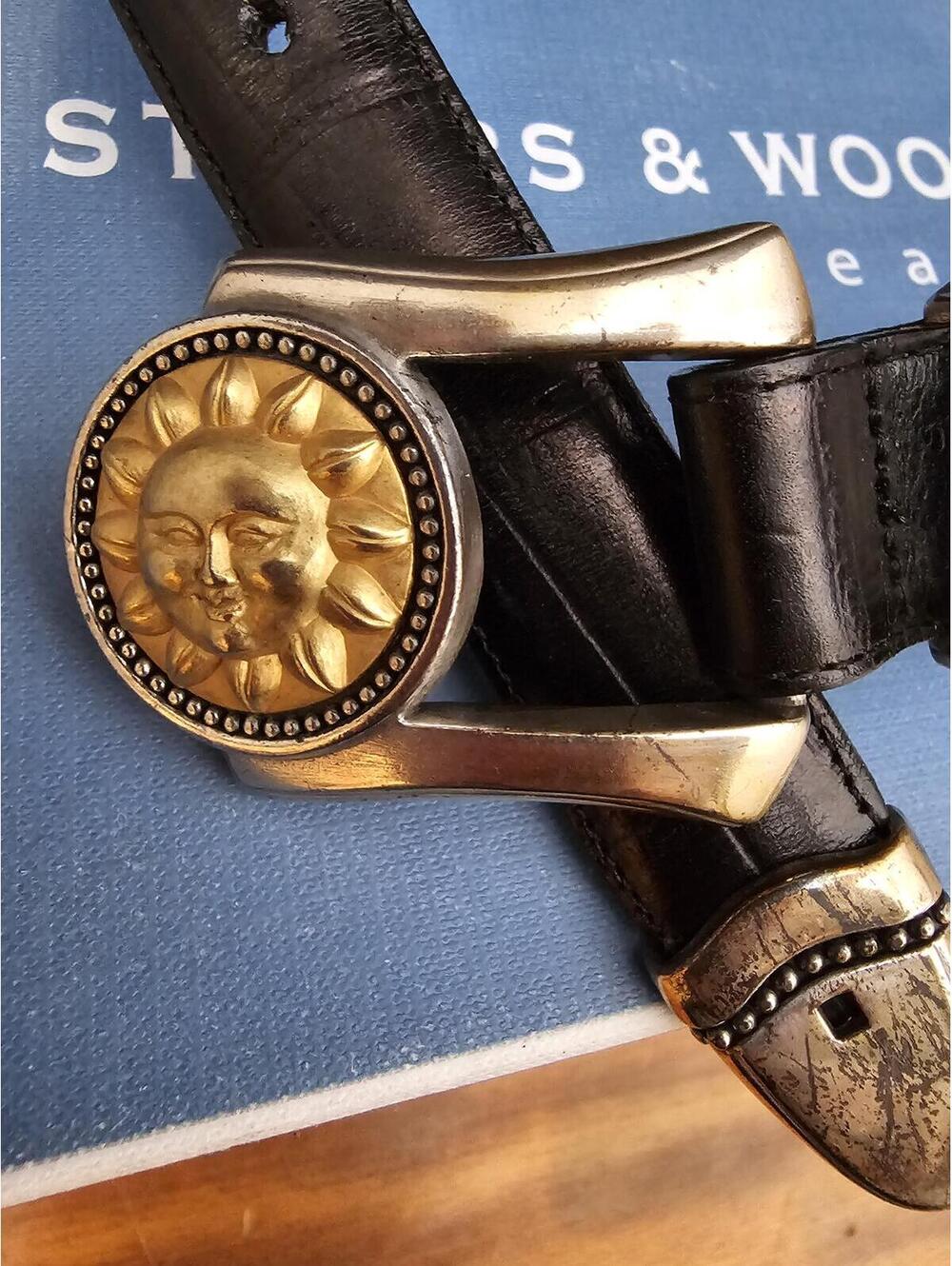 Brighton Belt Black Womens 40" Long Leather #490 Sun Clip